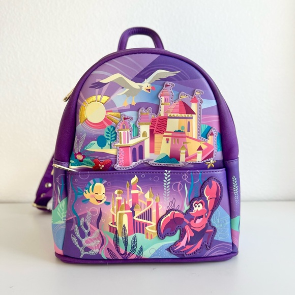 Loungefly Handbags - Loungefly Little Mermaid Ariel Castle Series Mini Backpack - PURPLE